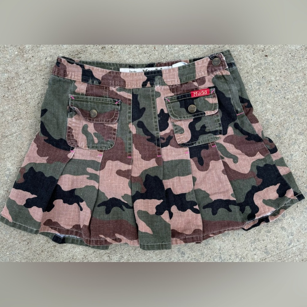 Vintage Mudd Jeans Camo Mini Skort Teens Camouflage Cargo 12 Regular